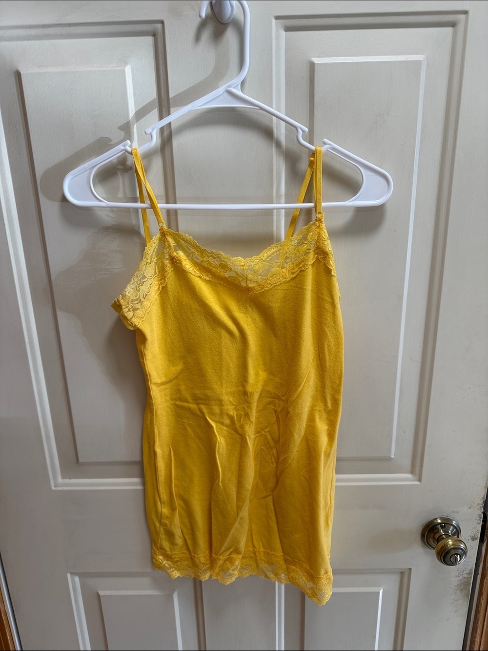 Vintage 2000’s Zenana Outfitters Bright Yellow Lace-Trim Layering Cotton Tank